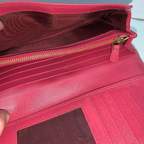 💥AUTHENTIC💥Prada Saffiano Leather Long Wallet Pink - Picture 7 of 8